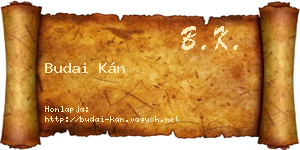 Budai Kán névjegykártya
